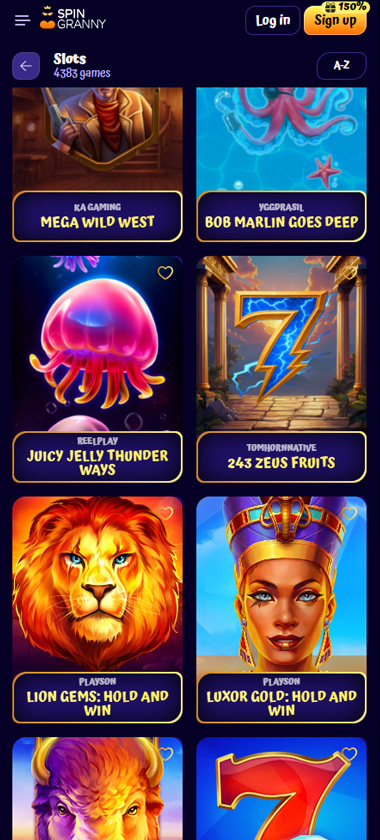 SpinGranny casino slots mobile review