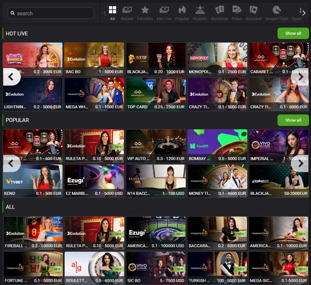 Betlabel Casino desktop live casino screenshot showing real-dealer tables including roulette, blackjack and baccarat with lobby navigation - tested