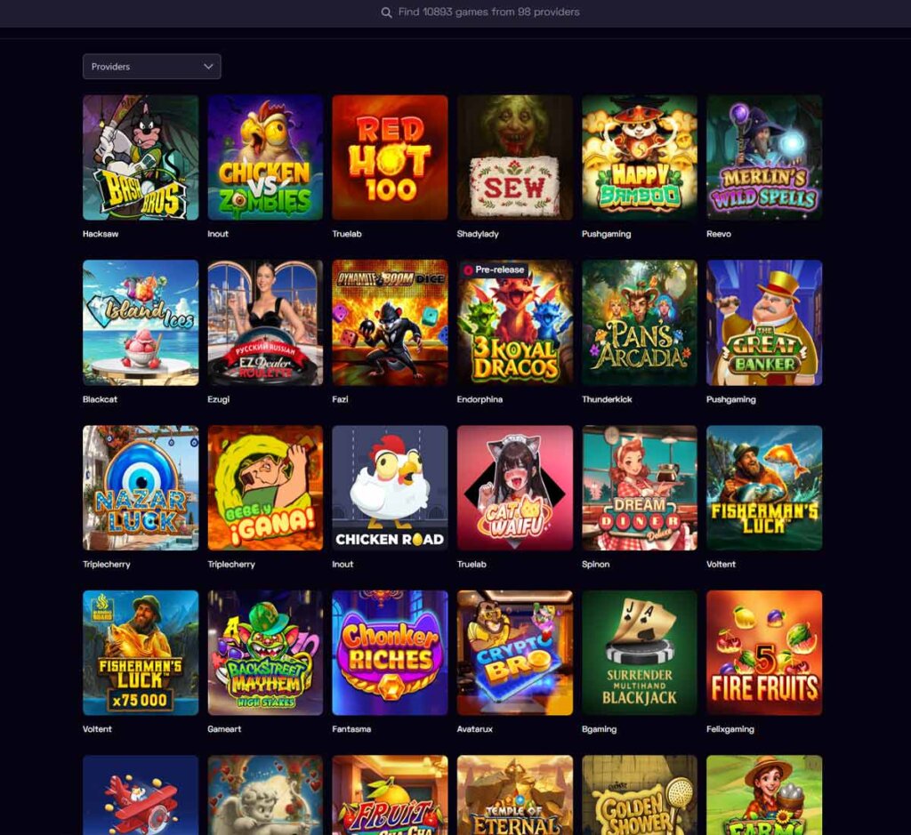 Ybets Casino desktop slots screenshot showing slot game categories, featured titles and filtering options - tested