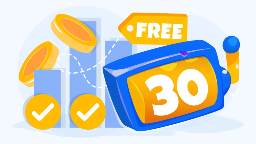 Infographic showing 30 free spins at €0.10 equals €3 total value, typical winnings of €4-8, wagering requirements of 35-40x requiring €160-320 in bets, with only 40-45% completion rate realistic