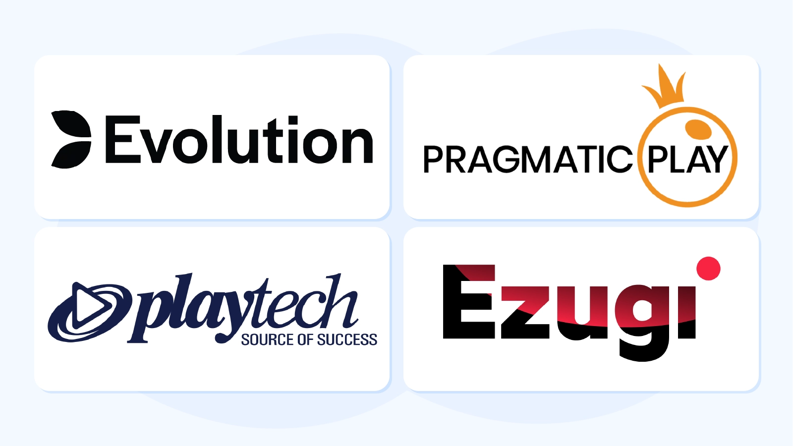 Detailed comparison table of the four leading live casino software providers in Ireland showing quality ratings, table counts, streaming quality, and market presence for Evolution, Pragmatic Play, Playtech, and Ezugi