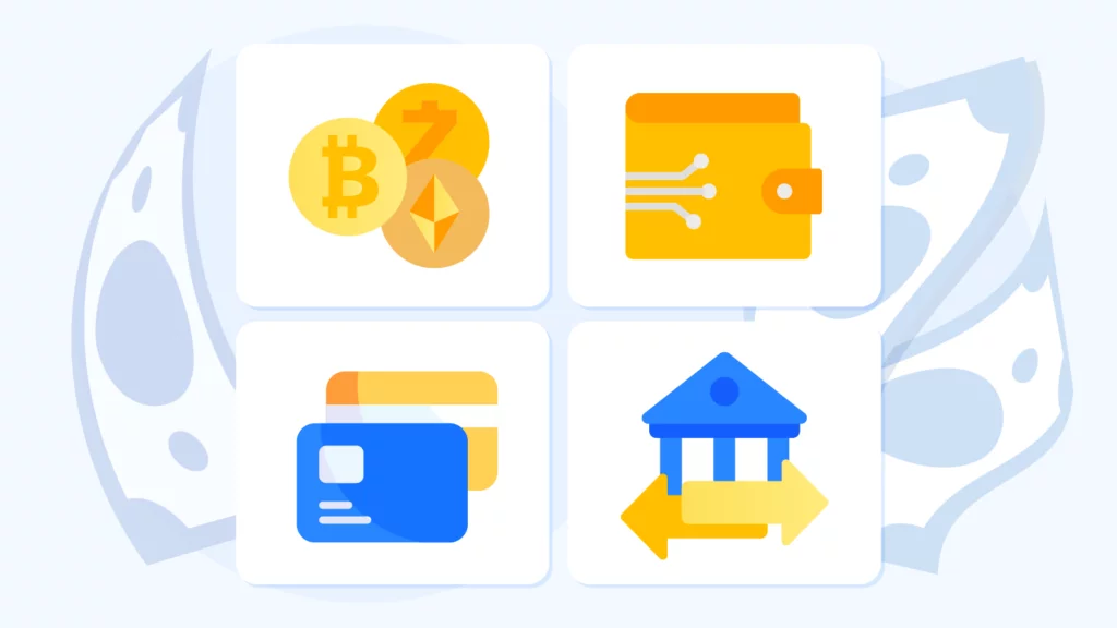 Comparison chart showing casino withdrawal processing times from fastest crypto at 15 minutes to 2 hours, e-wallets at 24 hours, cards at 2-4 days, and bank transfers at 4-6 days for Irish players