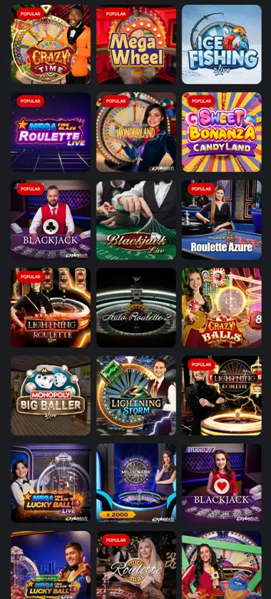 Knightslots Casino mobile live casino screenshot showing real dealer tables including roulette, blackjack and baccarat on smartphone interface   tested