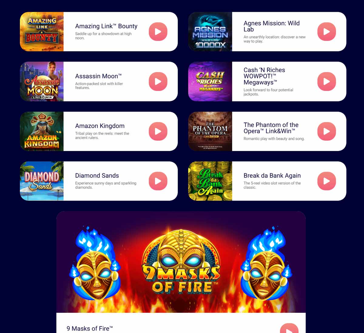 Spingalaxy Casino desktop homepage screenshot showing main navigation menu, featured promotions and highlighted casino games   tested