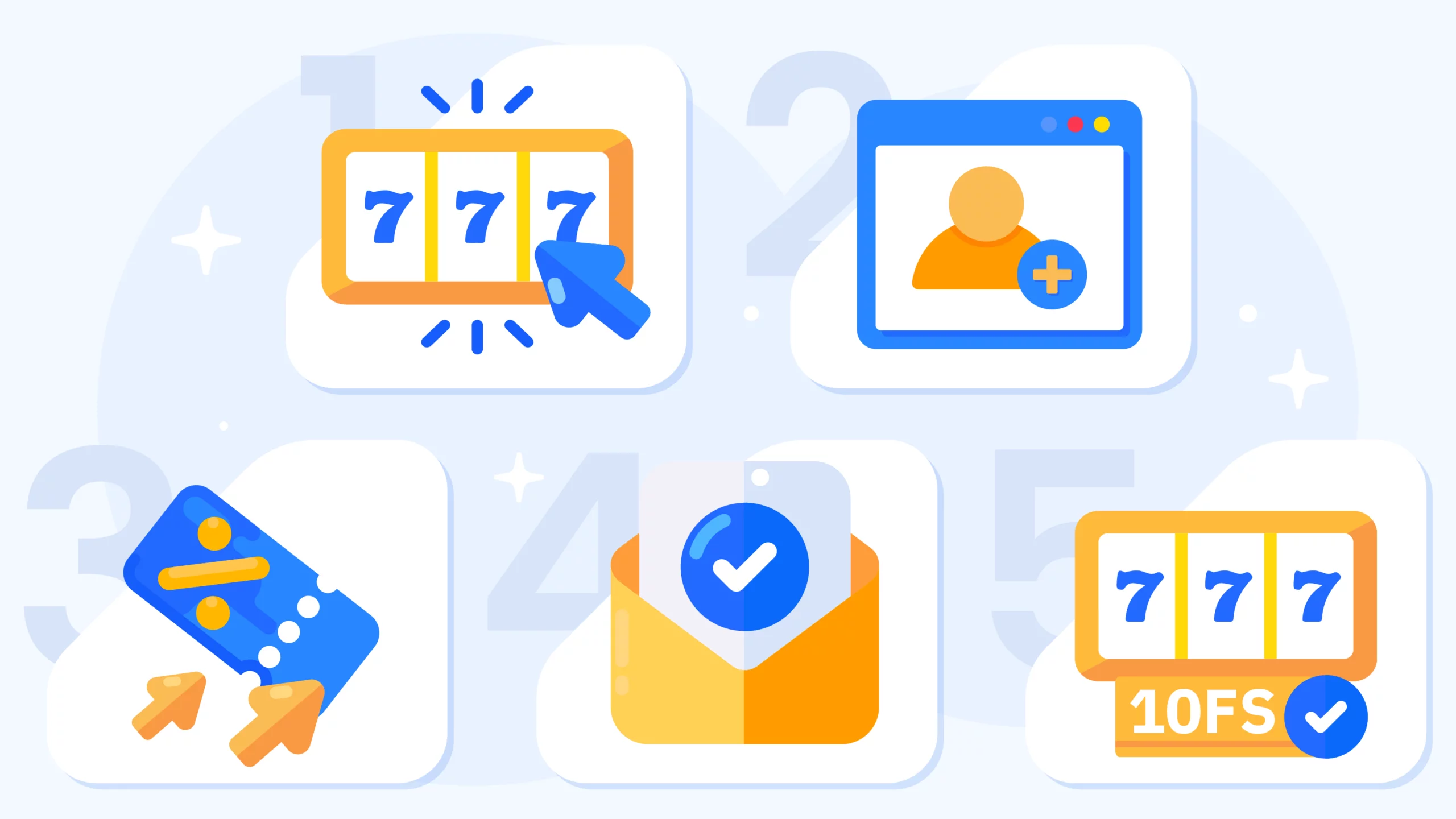 Step-by-step infographic showing 5 steps to claim 10 free spins no deposit at Irish online casinos, including registration, bonus code entry, and account verification