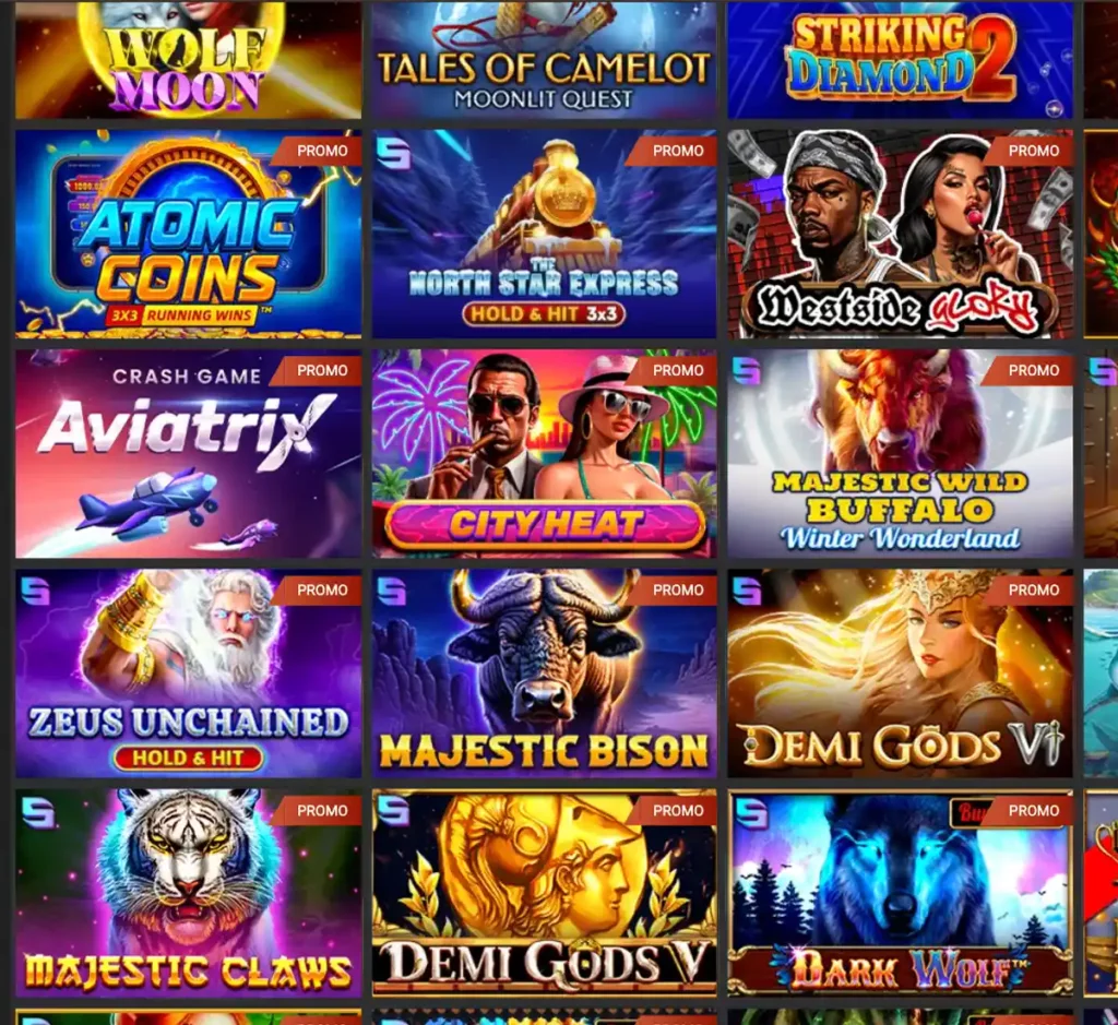 Msc Casino desktop slots screenshot showing slot categories, featured titles and game providers in the casino lobby - tested