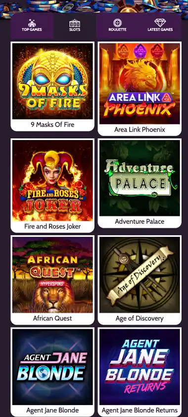 Mummys Gold Casino mobile slots screenshot showing slot game thumbnails, categories and featured titles in the mobile game lobby - tested