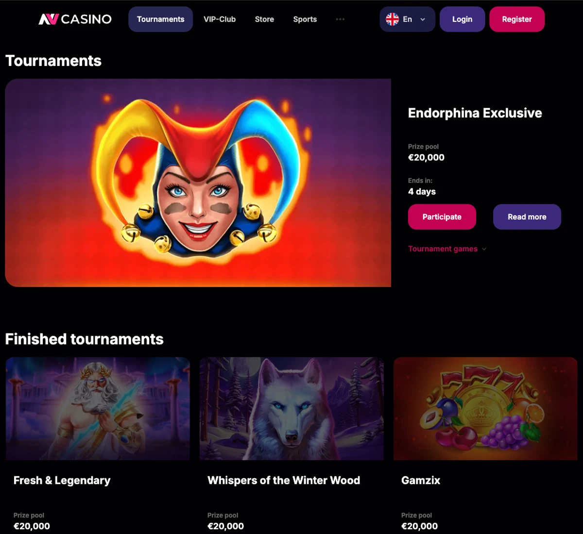 NV Casino desktop tournaments screenshot showing scheduled competitions, leaderboards, prize pools and entry buttons in the casino lobby   tested