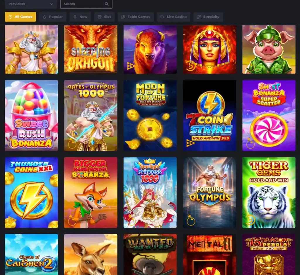 Royal Reels Casino desktop homepage screenshot showing casino lobby with featured games, promotions and top navigation - tested
