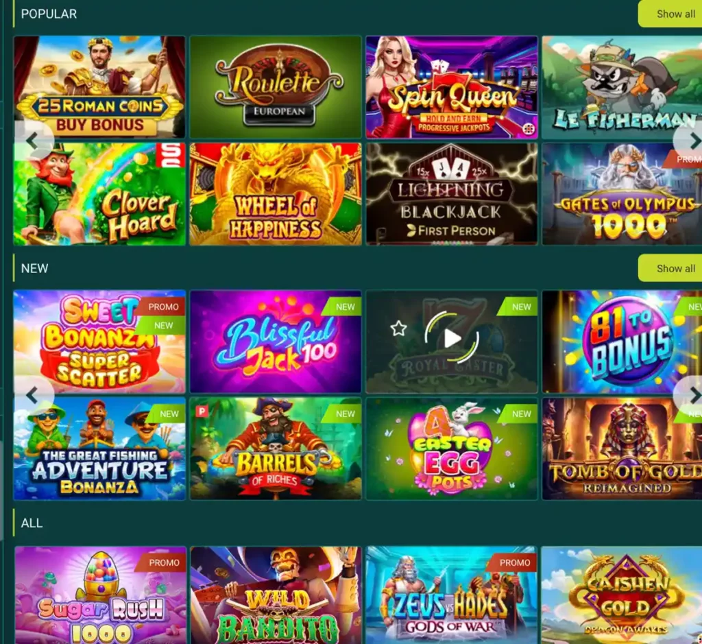 Vivatbet Casino desktop homepage screenshot showing casino lobby with featured games, promotions and top navigation - tested