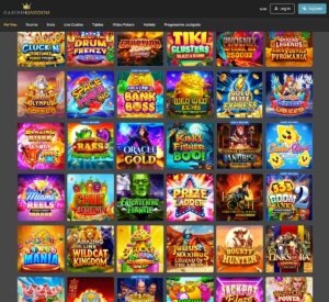 Casino Kingdom desktop home page screenshot showing main navigation, featured games and promotional banners - tested