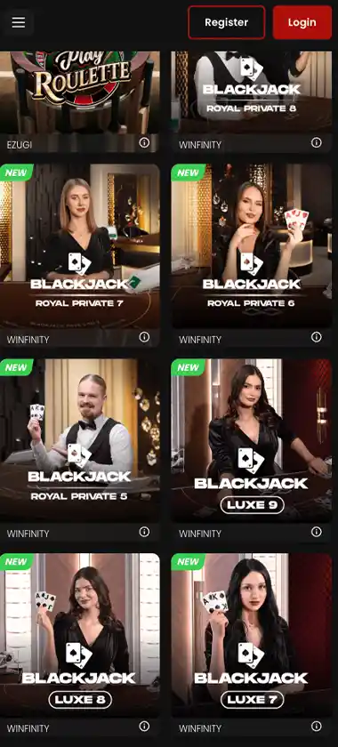 Chipstars Casino mobile live casino screenshot showing live dealer tables, game thumbnails, and lobby navigation on smartphone interface   tested