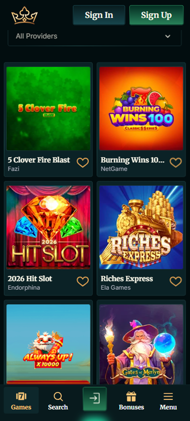 FairCrown Casino mobile slots interface showing slot game selection with popular titles and filtering options   captured during platform testing