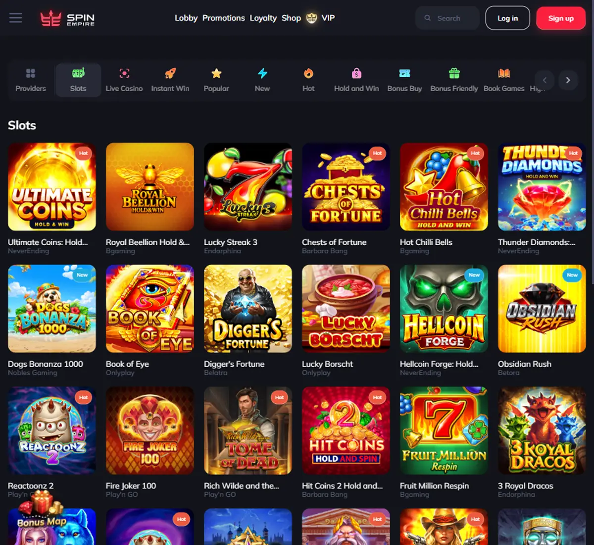 spin empire casino bonus codes